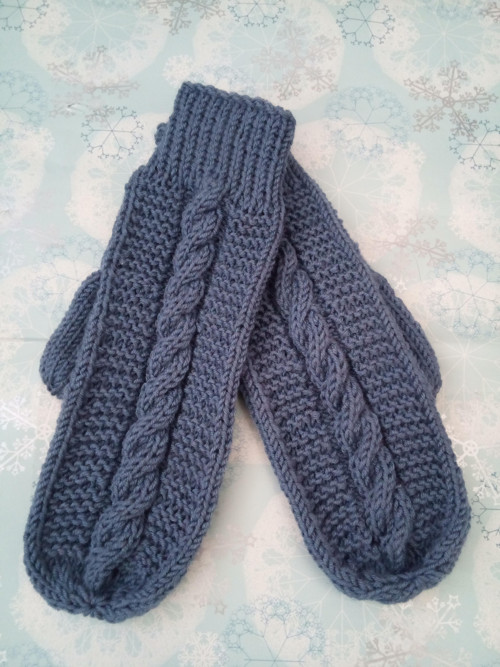 Dámské palčáky MODRO-ŠEDÉ 50% merino — foto 3