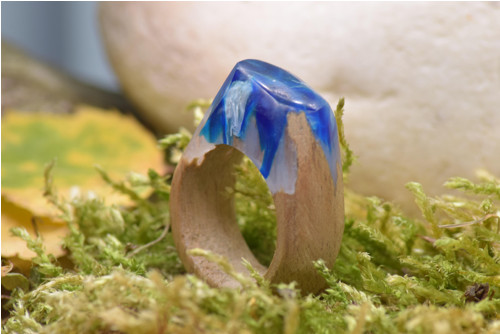 Dřevěný prsten Blue — foto 2