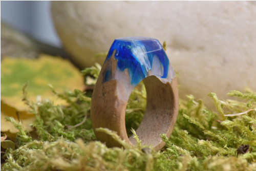 Dřevěný prsten Blue — foto 3