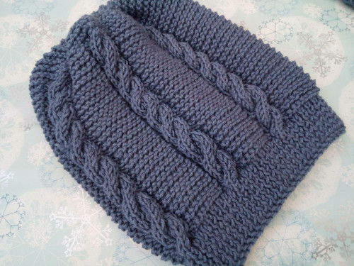 Dámská čapka MODRO-ŠEDÁ 50% merino — foto 4