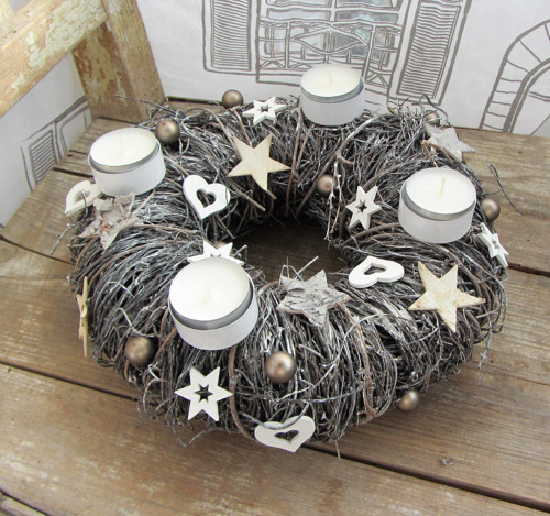 Adventní věnec šedý — foto 3