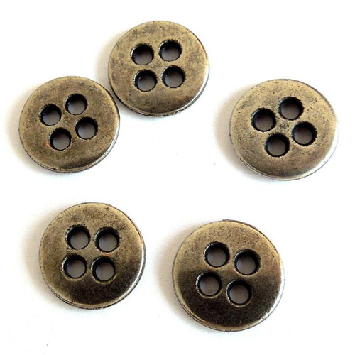 Knoflík kovový, průměr 11 mm, set 5 ks — foto 2