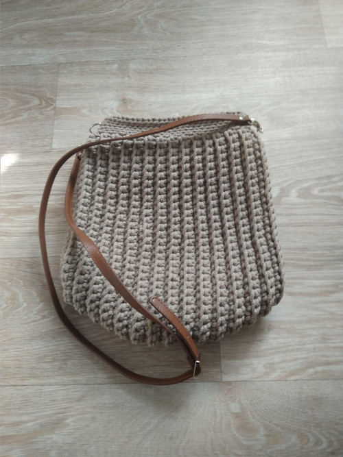 Háčkovaná kabelka mocca dokulata - crossbody — foto 2