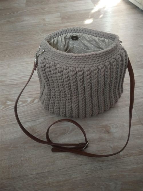 Háčkovaná kabelka mocca dokulata - crossbody — foto 4