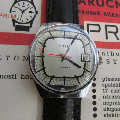 Hodinky Prim "TELEVIZE", z roku 1978 s datumem — foto 5