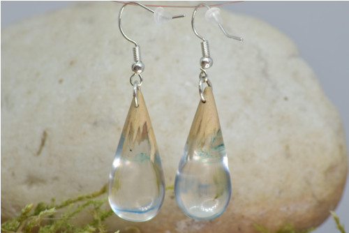 Dřevěné náušnice Pure Drop — foto 3
