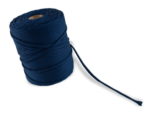 Oděvní šňůra - tmavě modrá, 100% Polyester, 4 mm — foto 2