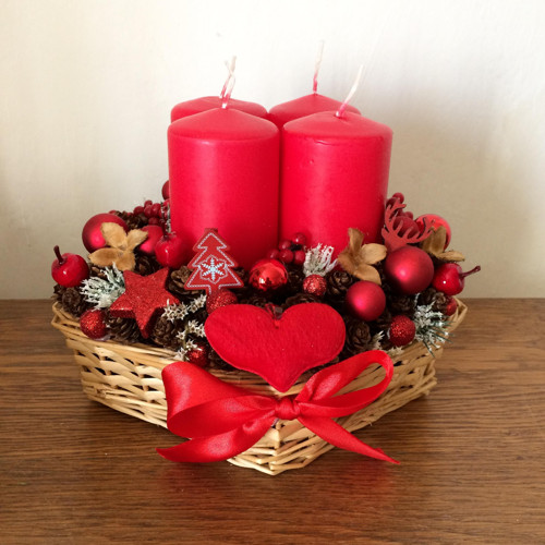 Adventní svícen se srdíčkem — foto 2