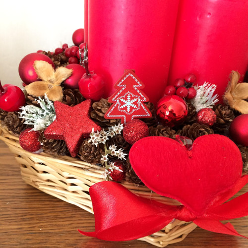Adventní svícen se srdíčkem — foto 3