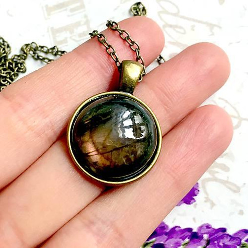 Náhrdelník s medeným labradoritom bronz /0006 — foto 5