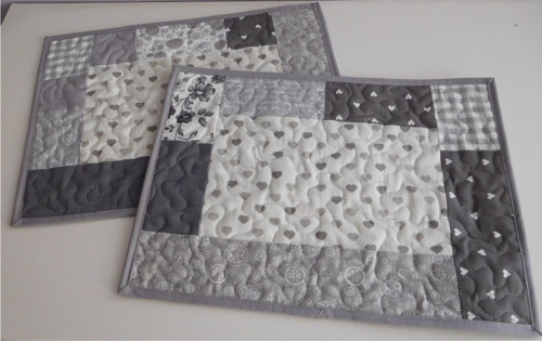Šedobílý patchwork - prostírání — foto 3