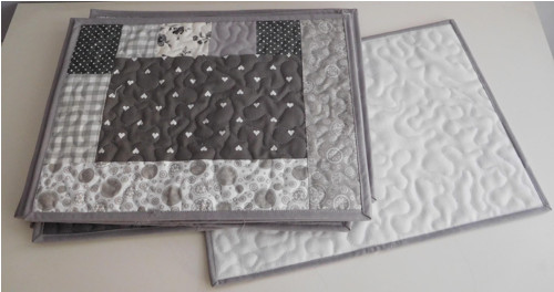 Šedobílý patchwork - prostírání — foto 4