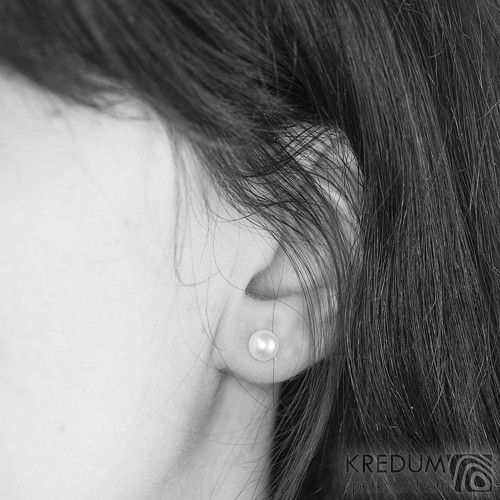 Perlové náušničky - Kiki 6mm — foto 5