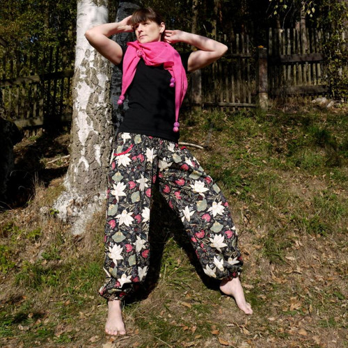 Turecké kalhoty Exotické květy — foto 3