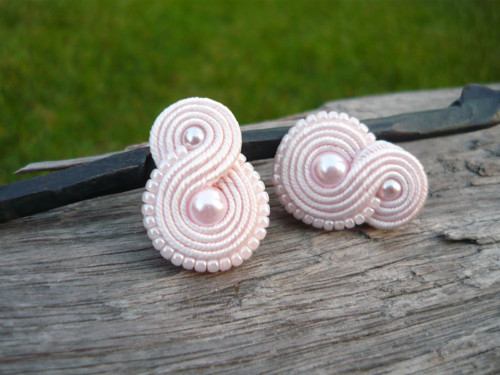 Soutache náušnice Sweet Rose mini — foto 3