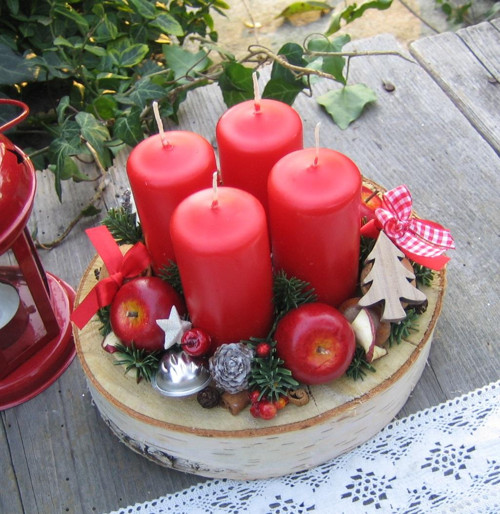 Adventní svícen v přírodním stylu — foto 2