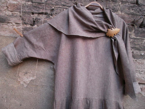 Hnědo-béžové šaty L - XL SLEVA ! — foto 6