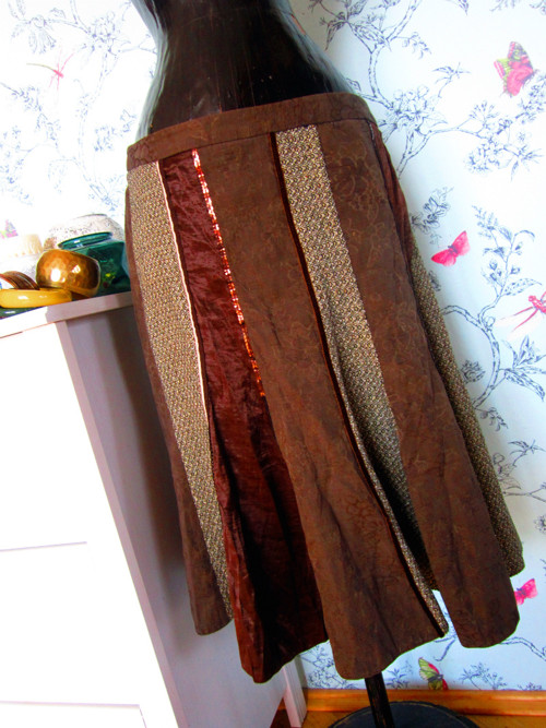 Sukně patchwork v čokoládě — foto 2