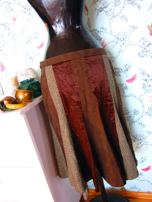 Sukně patchwork v čokoládě — foto 4
