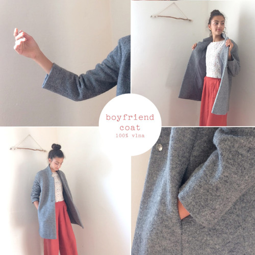 Boyfriend coat .šedý melír — foto 2