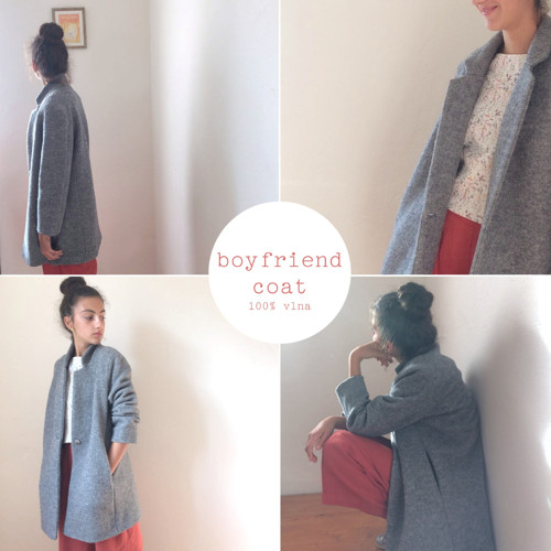 Boyfriend coat .šedý melír — foto 3
