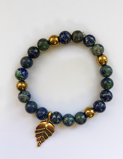 Náramek lapis lazuli s lístečkem — foto 2
