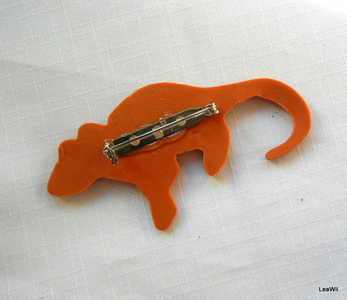 Myška/potkánek - fimo - dwarf oranž. dark ruby oči — foto 3