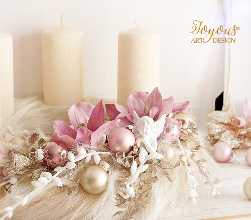 Něžný adventní kožešinový věnec — foto 4