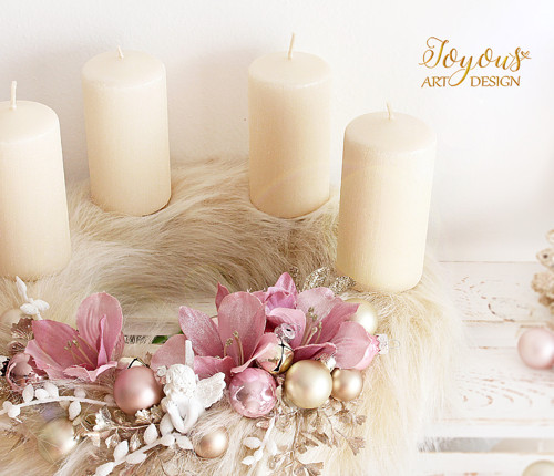 Něžný adventní kožešinový věnec — foto 5