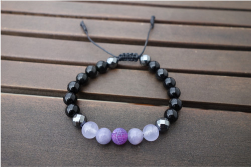 Fialové minerály a obsidián — foto 2