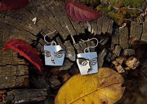 Alpakové náušnice ...." Mask " — foto 6