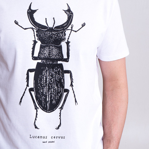 Lucanus cervus - tričko s broukem bílé (reg) — foto 2