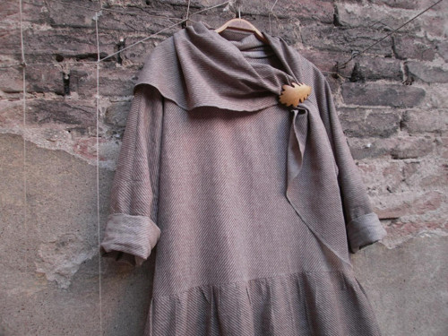 Hnědo-béžové šaty L - XL SLEVA ! — foto 5