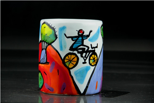 Keramický hrnek - cyklisté — foto 2