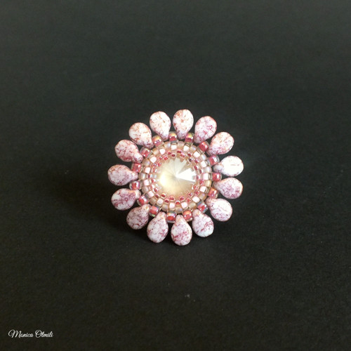 Vesna - šitý prsten, Swarovski — foto 3