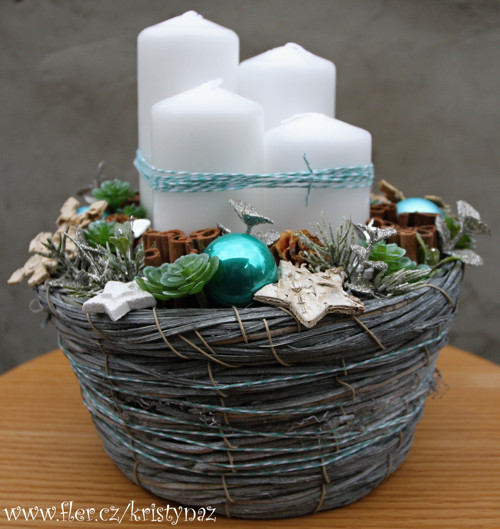 Adventní svícen ve světle modré — foto 2