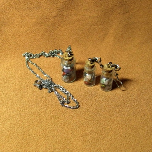 Mini lahvičky s polodrahokamy - set — foto 6
