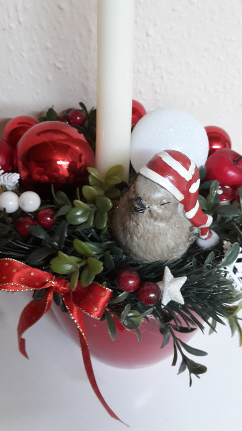 Vanoční svícen s vrabčákem — foto 2