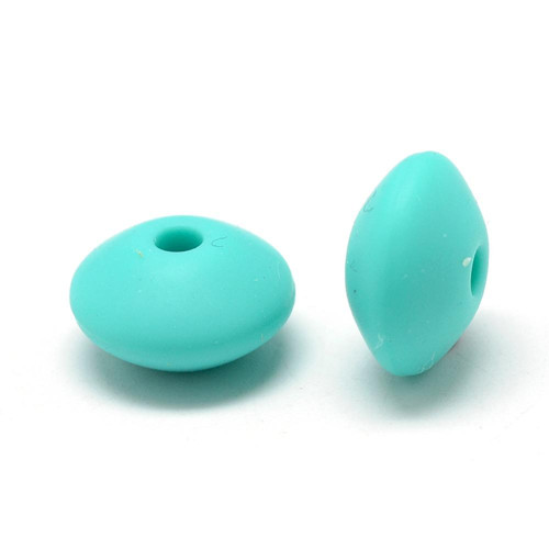 Silikonové korálky DISK 12mm (4ks) - turquoise — foto 2