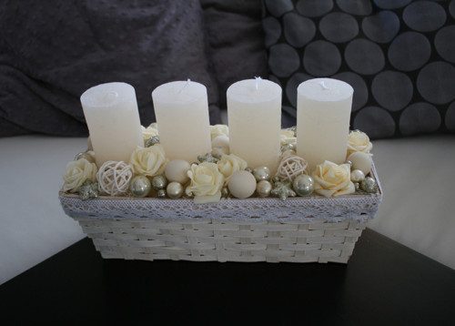 Velká adventní ošatka v krémové — foto 3