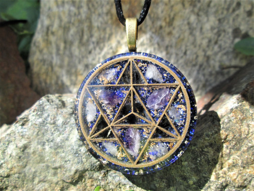 Org. šperk ,, Merkaba meditace " s ametysty — foto 6