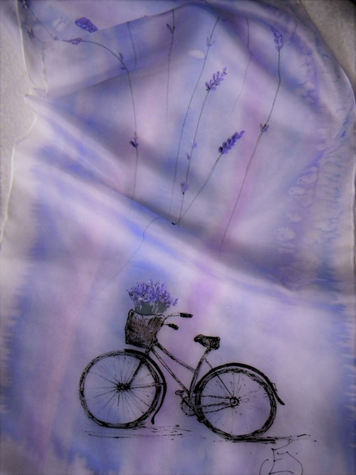 Levandulová /hedvábná šála 35 x 130 cm/ — foto 3