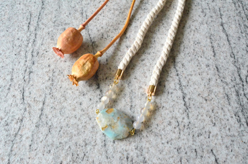 Náhrdelník Gold Rope Amazonite Sardonyx — foto 3