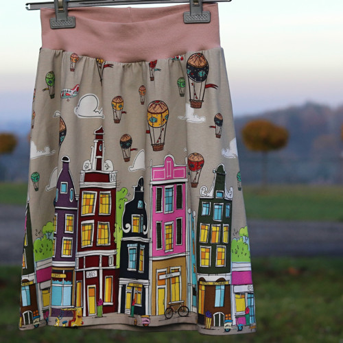Sukýnka ... veselé domečky (béžová) — foto 3