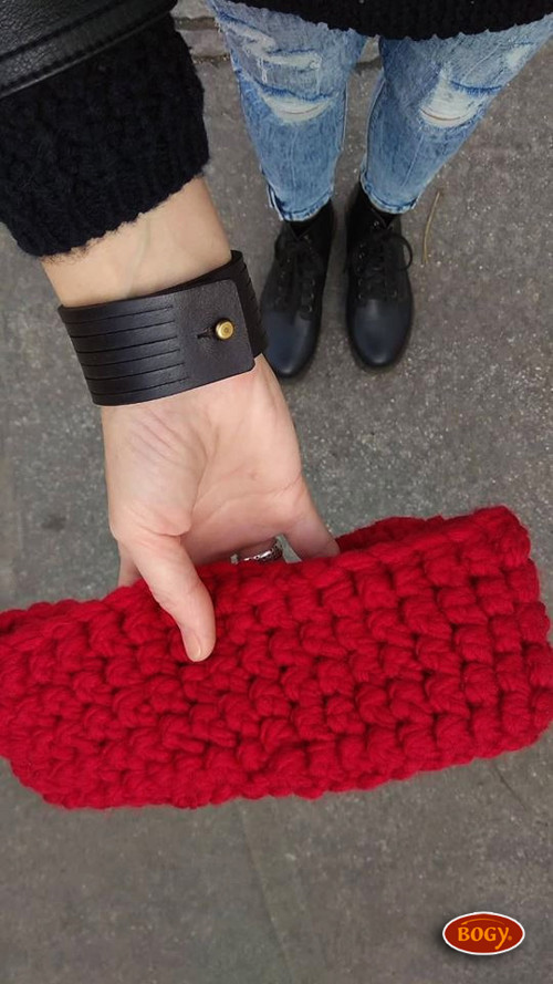 Hřejivá červená čelenka, 60%akryl + 40%vlna — foto 6