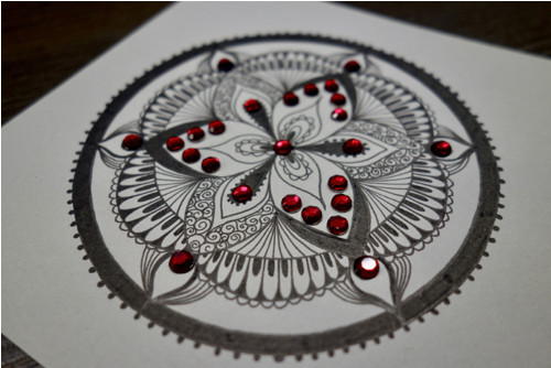 Život, mandala s kamínky, originál — foto 3
