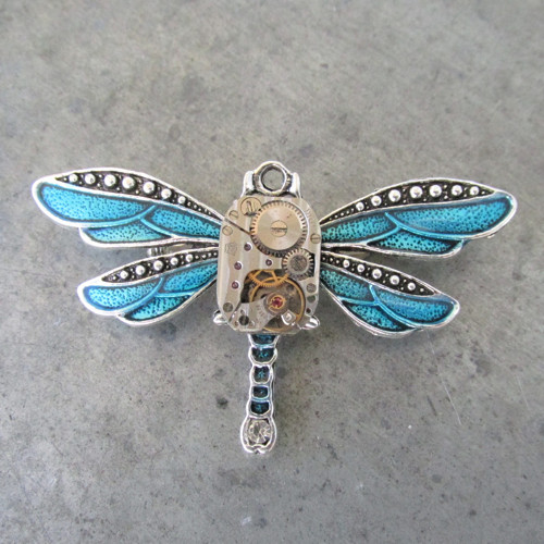 Fialová Vážka - Brož, Steampunk — foto 5