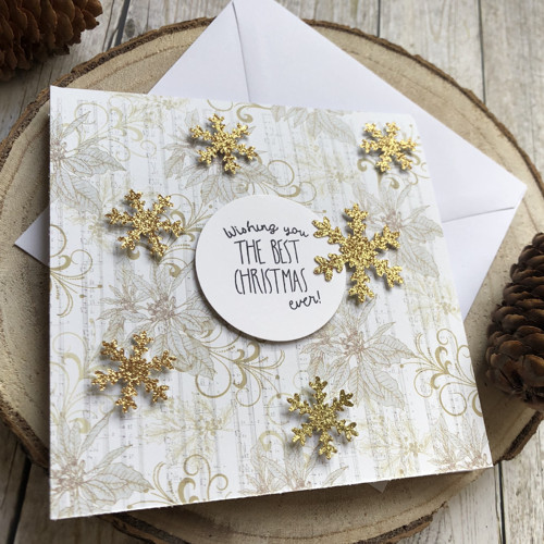 Zlaté přání s vločkami “Merry Christmas” — foto 2