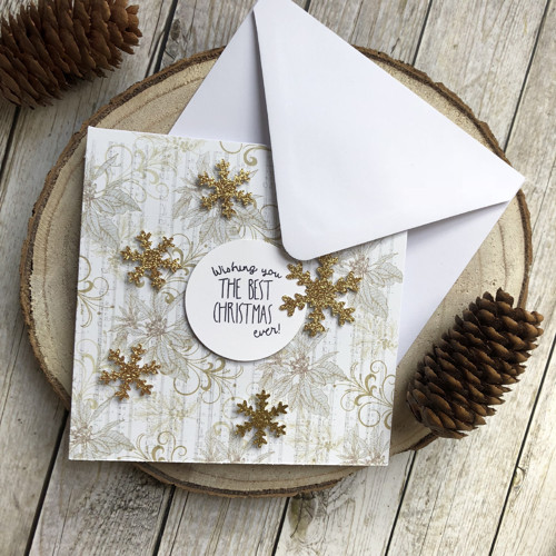 Zlaté přání s vločkami “Merry Christmas” — foto 3