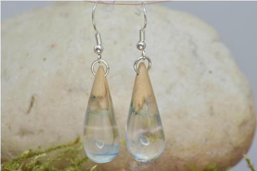 Dřevěné náušnice Pure Drop — foto 4